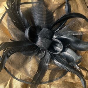 “Raven Eclipse” Black Feather Fascinator